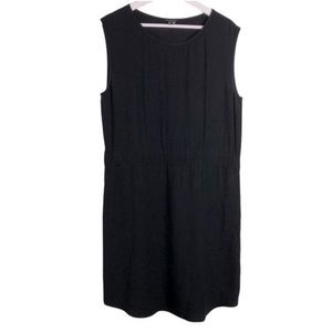 Theory Black Stretch Waistband Sleeveless Dress